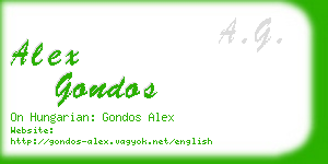 alex gondos business card